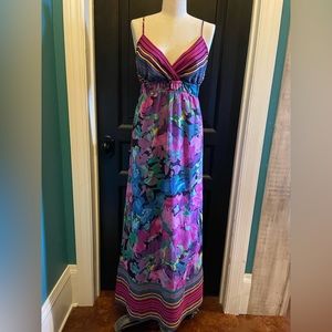 ANA Floral Striped Print Cami Style Maxi Women’s Size M No Tag